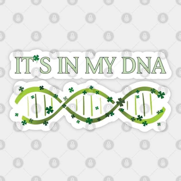 Irish Ancestry DNA and green shamrocks Sticker by Finji